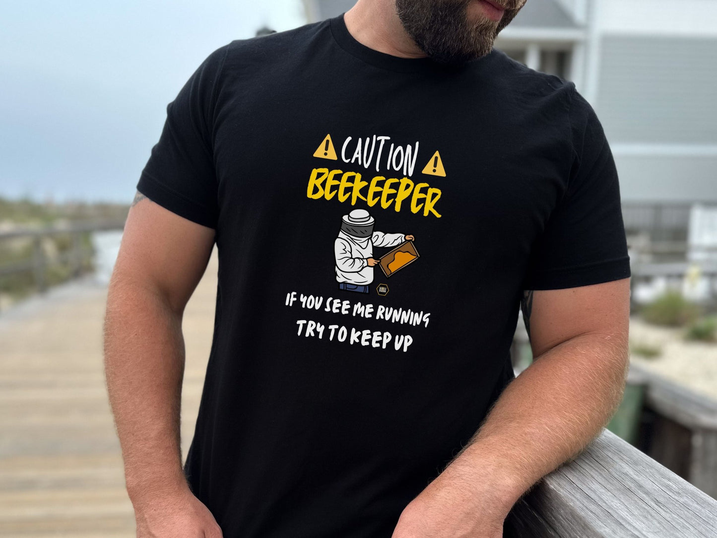 Caution Beekeeper T-shirt - Bitterroot Buzz Bees