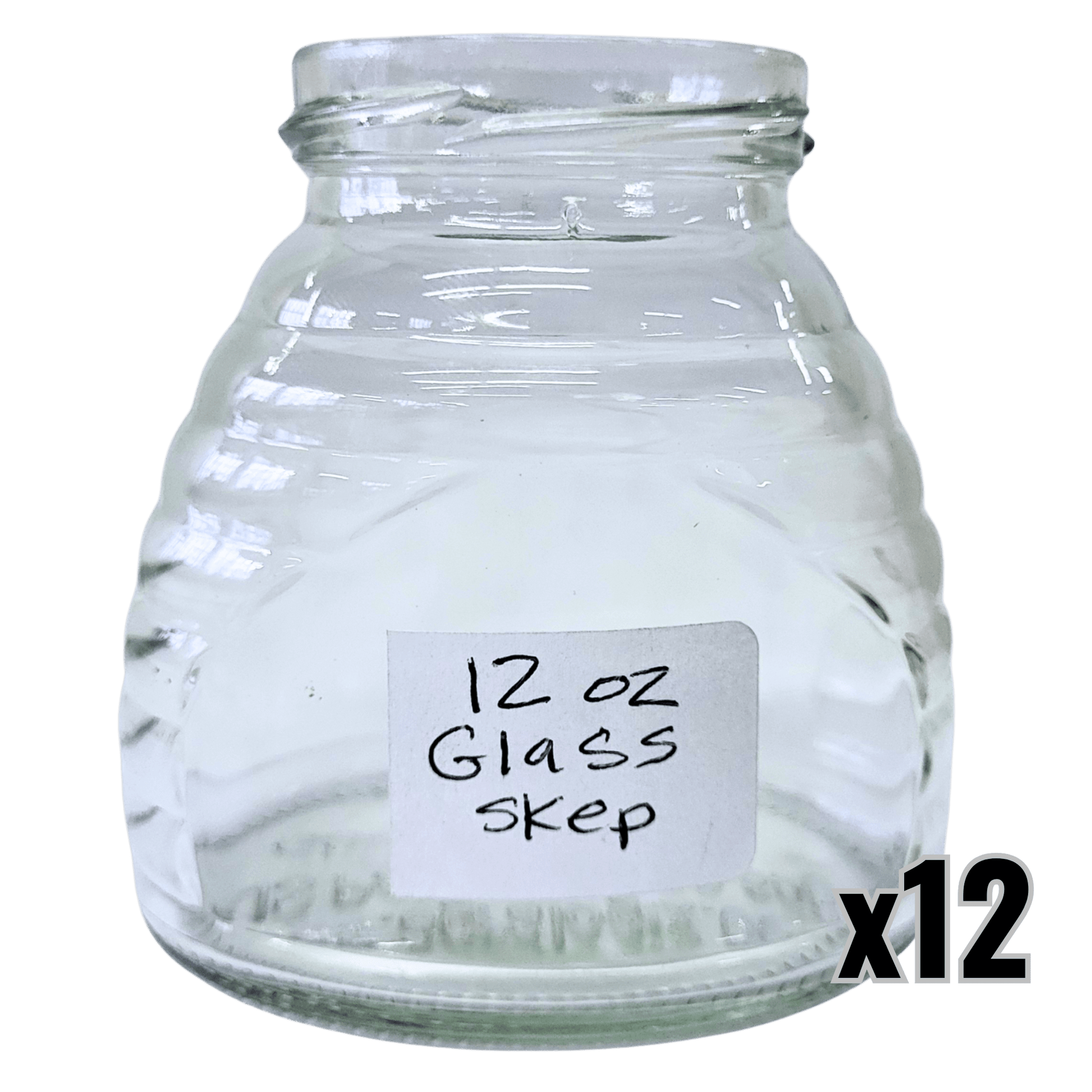12 oz Glass Skep Jars - Bitterroot Buzz Bees