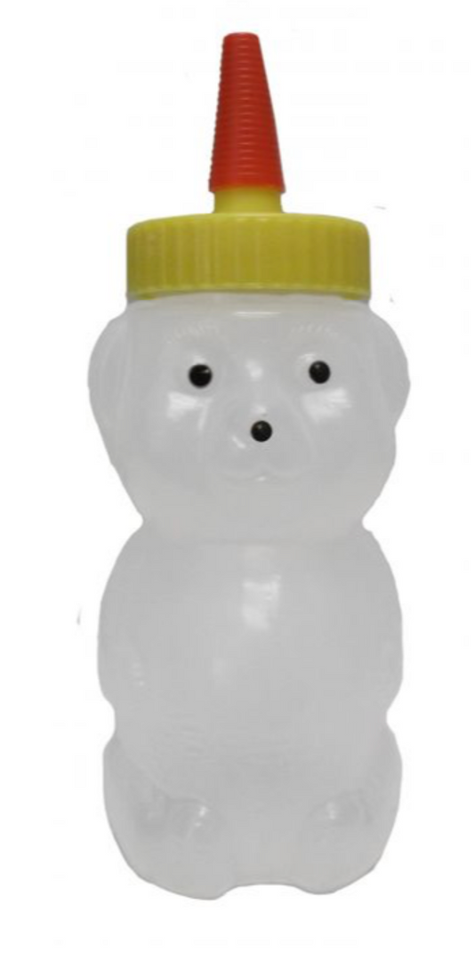12 oz Opaque Squeeze Bear with Spout Cap Lids & Collars