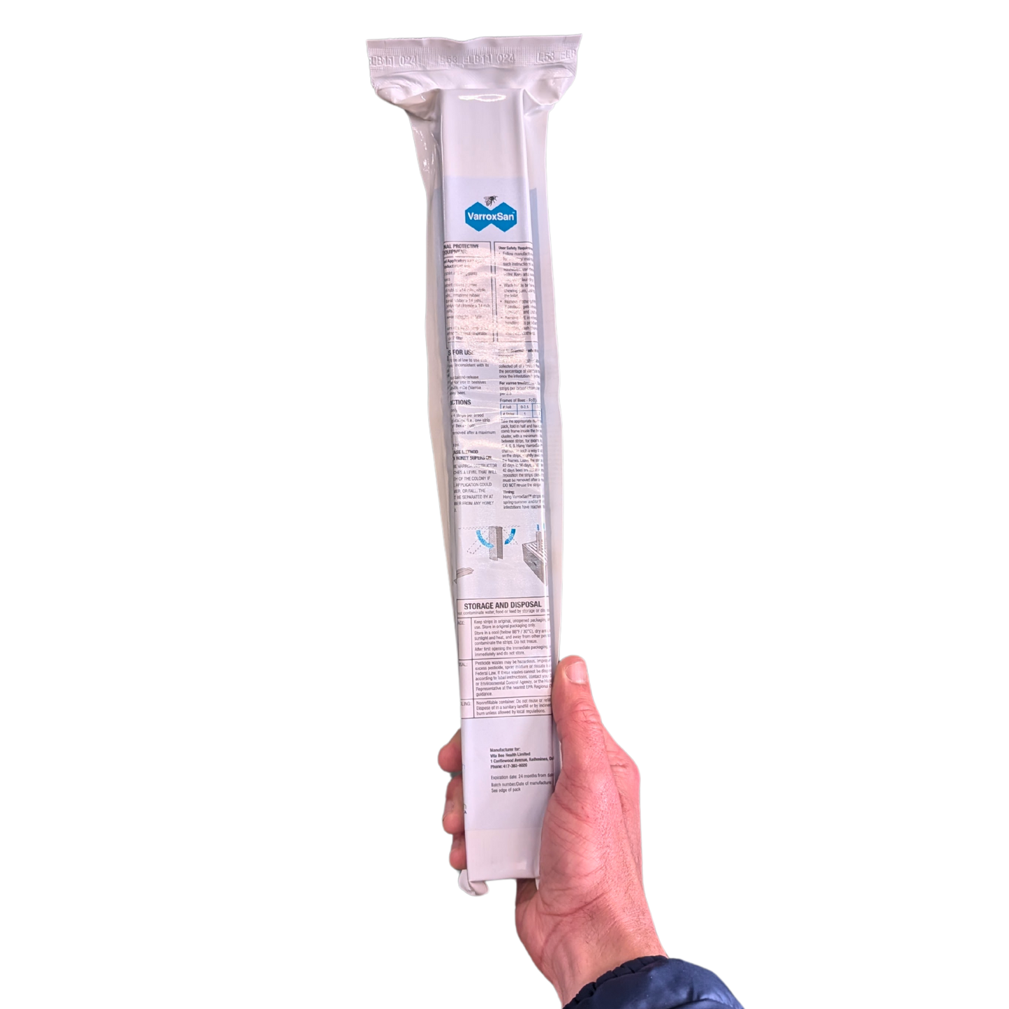 Oxalic acid strips for varroa mites