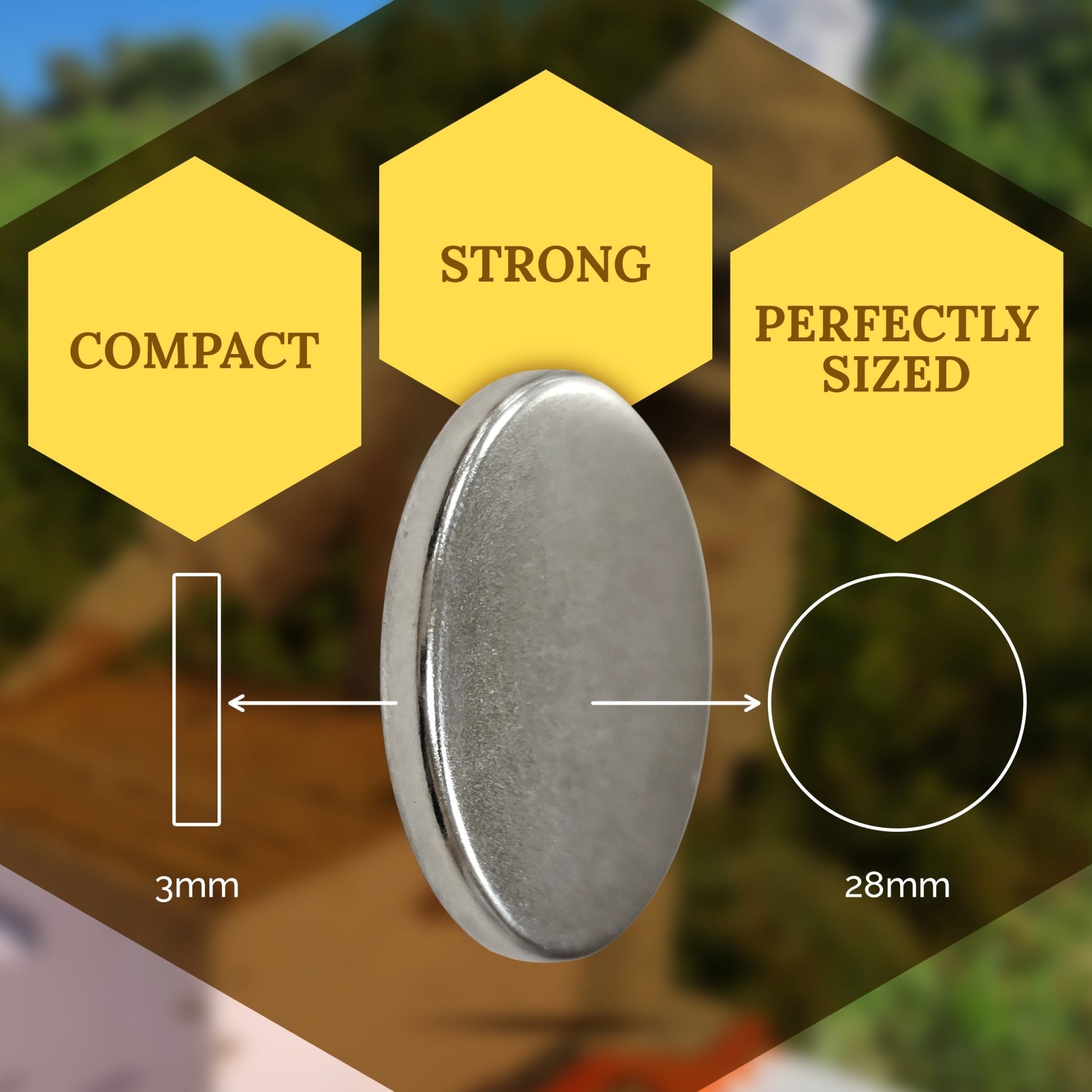 Apis Tactical - Neodymium Magnet Accessory Kit - N52 Small, Circular Magnetic Discs - Strong Magnets 6 Pack - Bitterroot Buzz Bees