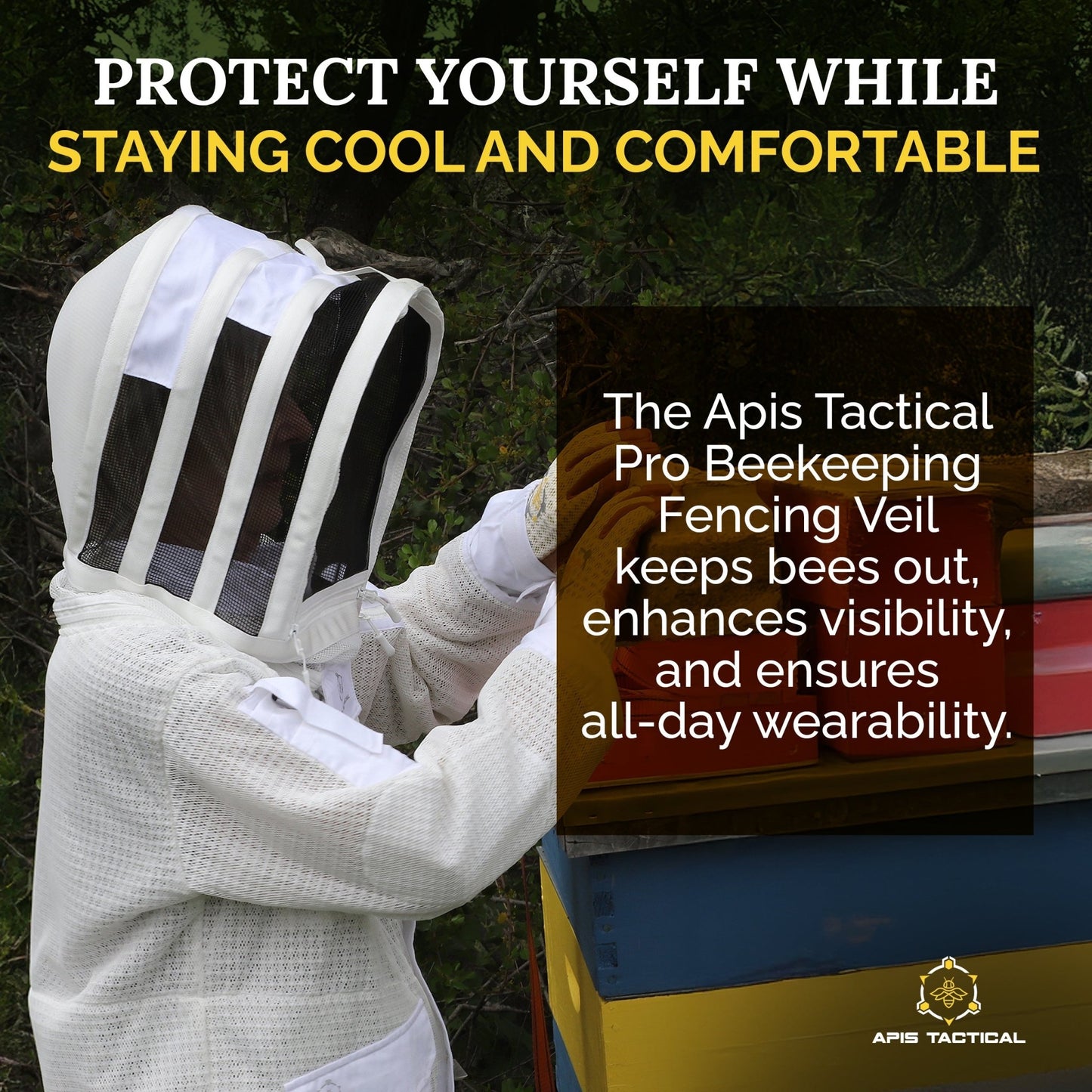 Apis Tactical PRO Beekeeping Fencing Veil - Bitterroot Buzz Bees