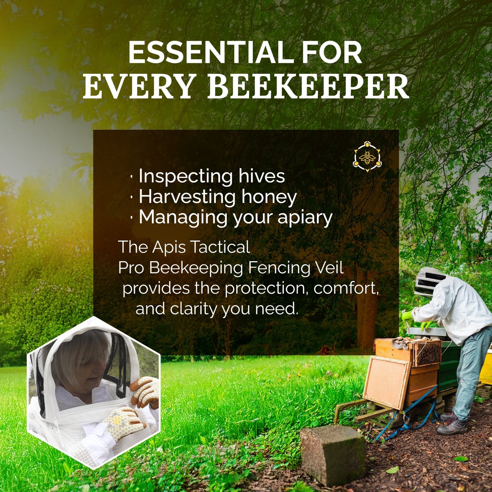 Apis Tactical PRO Beekeeping Fencing Veil - Bitterroot Buzz Bees