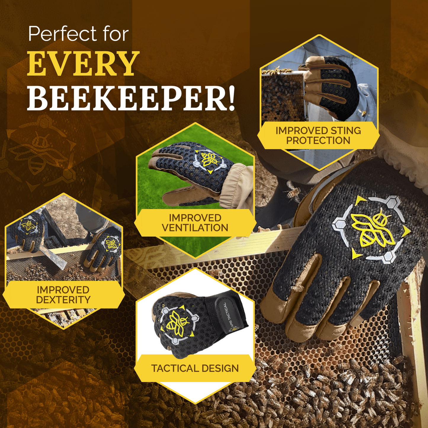 Apis Tactical PRO Beekeeping Gloves - Bitterroot Buzz Bees