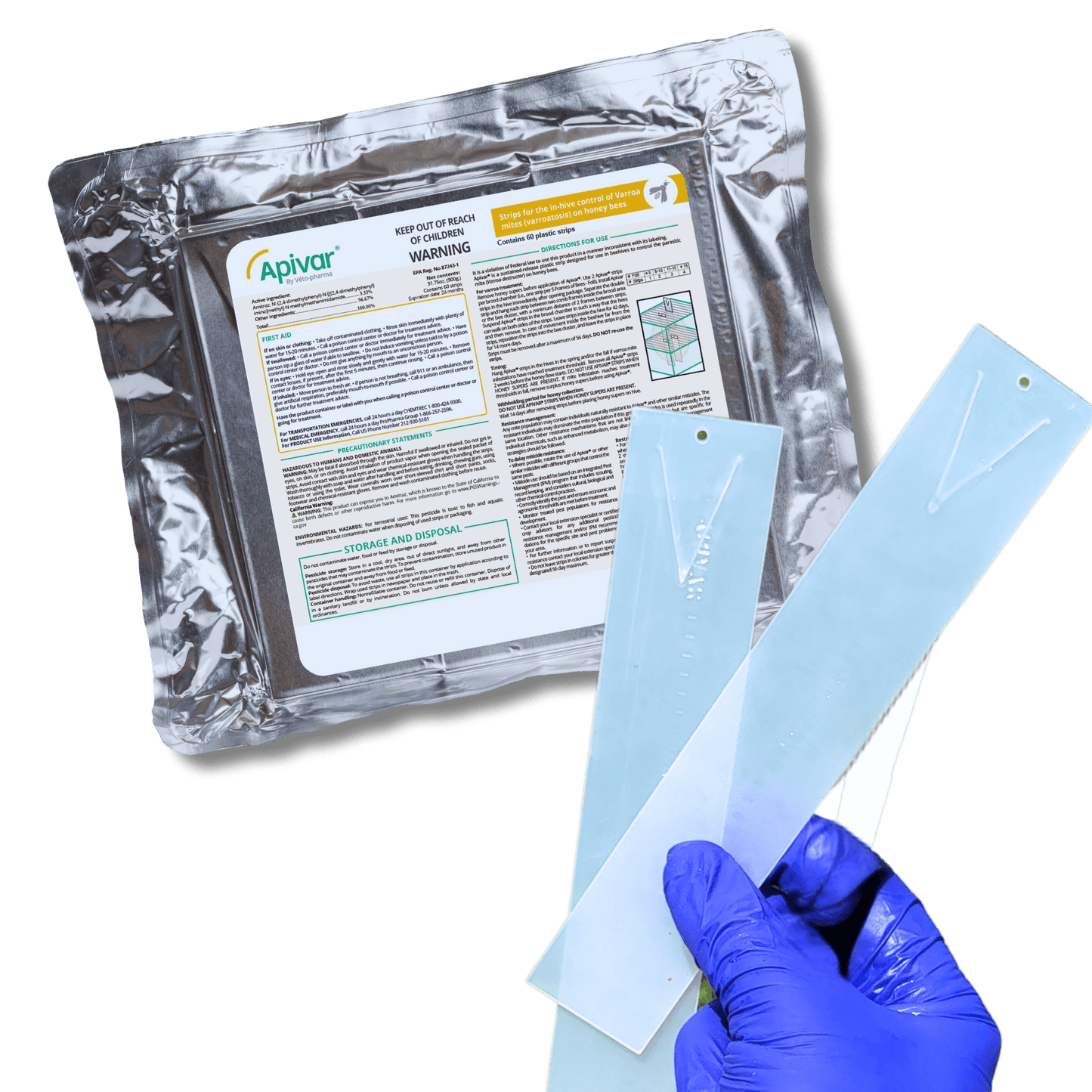 Apivar Original + Apivar 2.0 Varroa Mite Strips - Bitterroot Buzz Bees