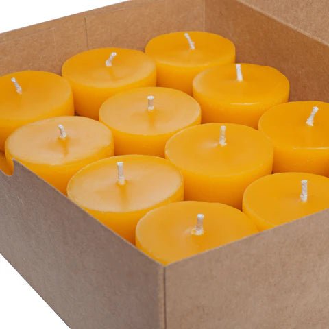 Beeswax Tea Light Candles (16 Pieces) - Bitterroot Buzz Bees