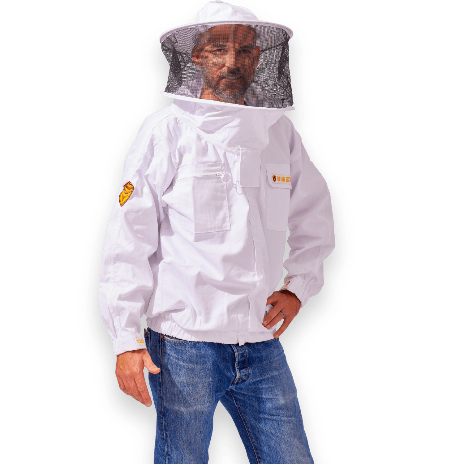 Classic Cotton Beekeeping Jacket with Round Veil - Bitterroot Buzz Bees