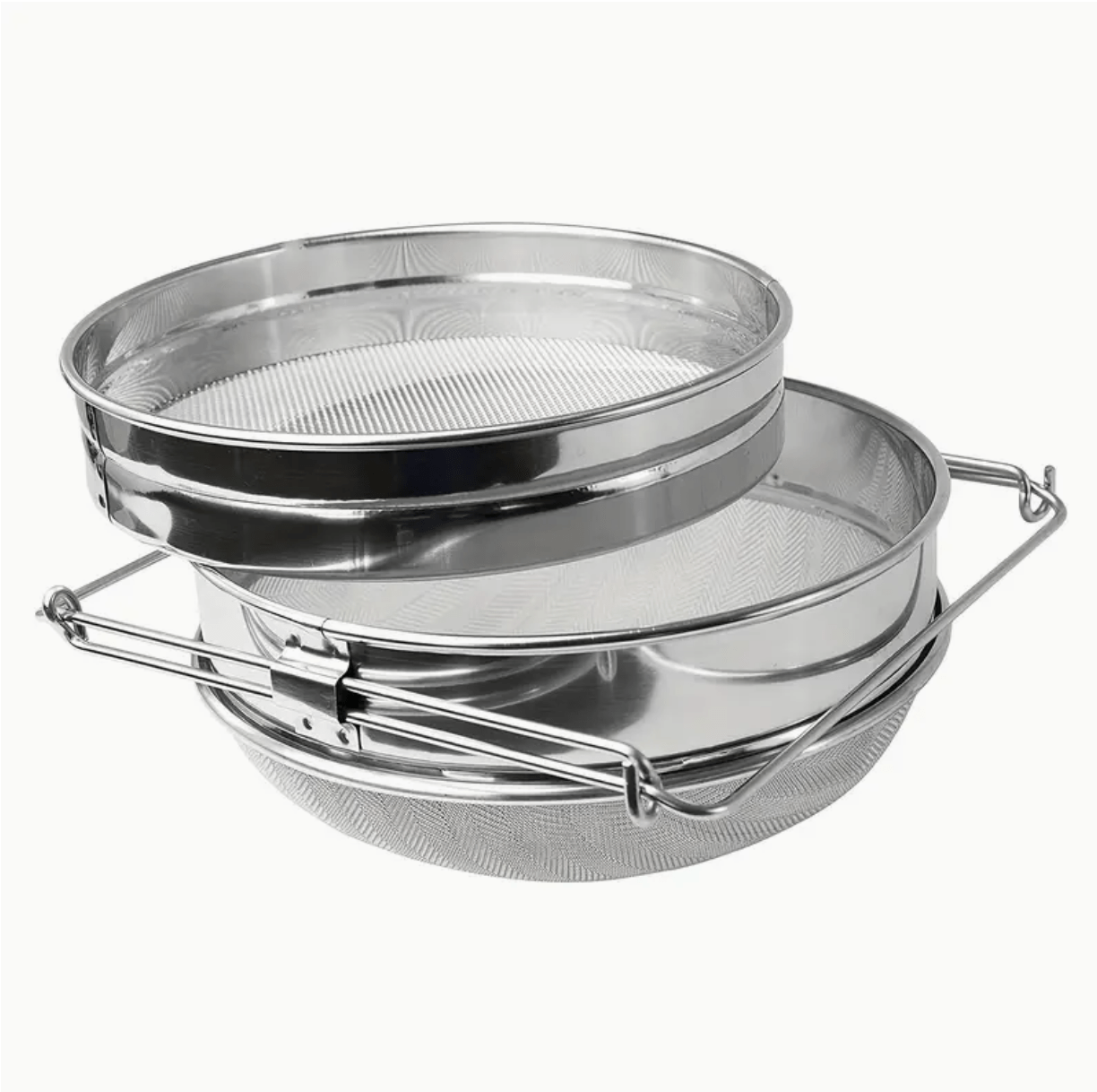 Double Stainless Steel Honey Strainer - Adjustable Beekeeping Sieve with Dual Mesh Filters for Pure Honey - Bitterroot Buzz Bees