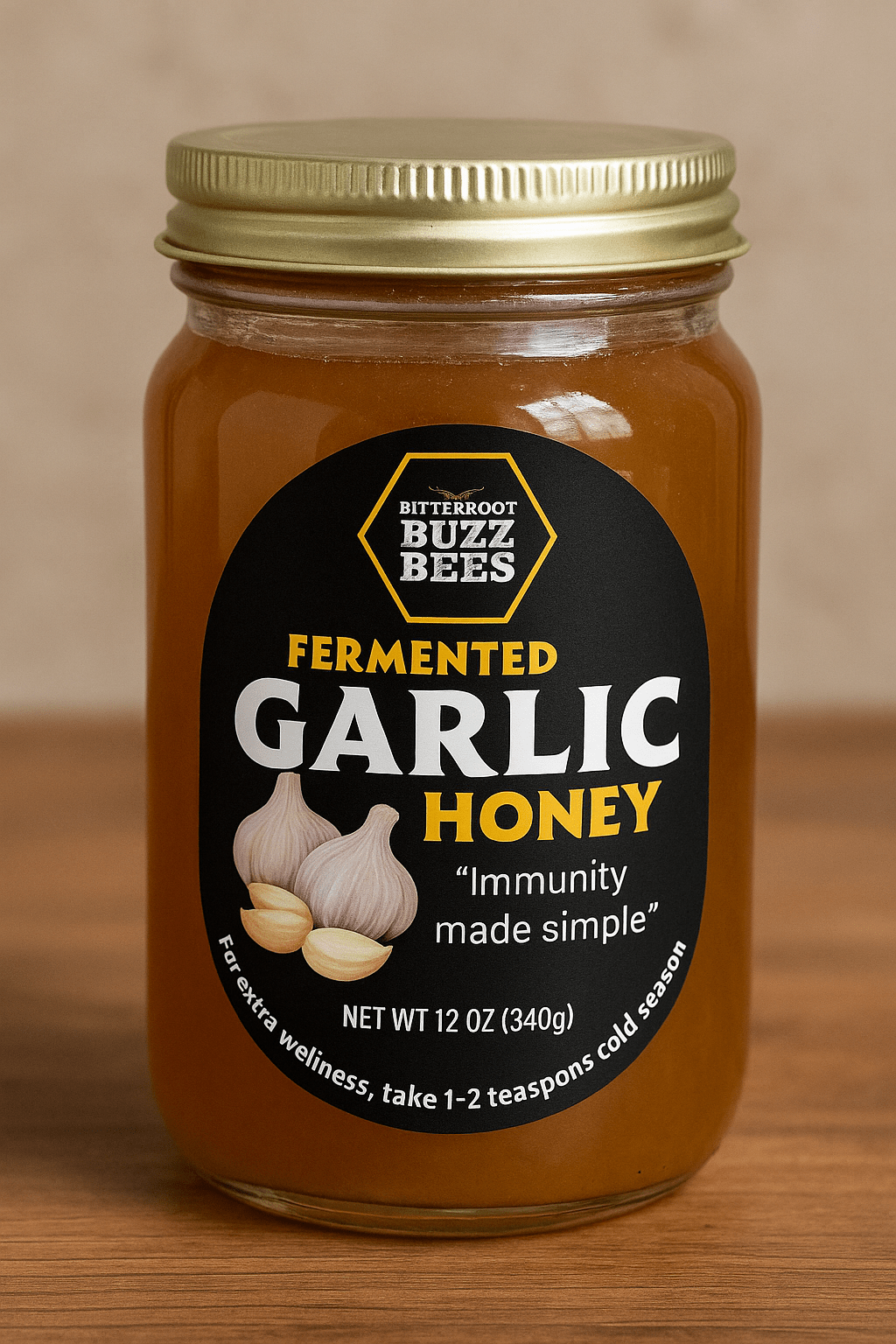 Fermented Garlic Honey - Bitterroot Buzz Bees
