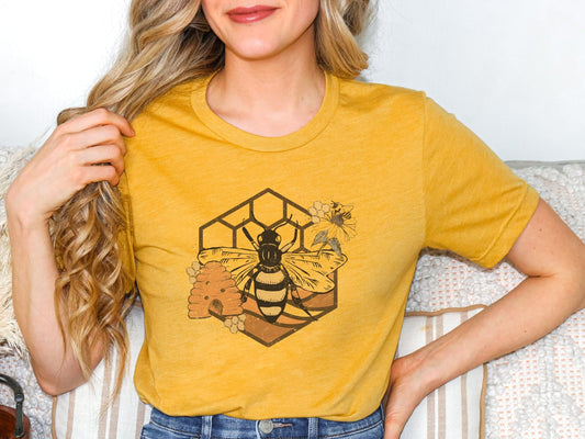 Honey Comb Bee T-Shirt - Bitterroot Buzz Bees
