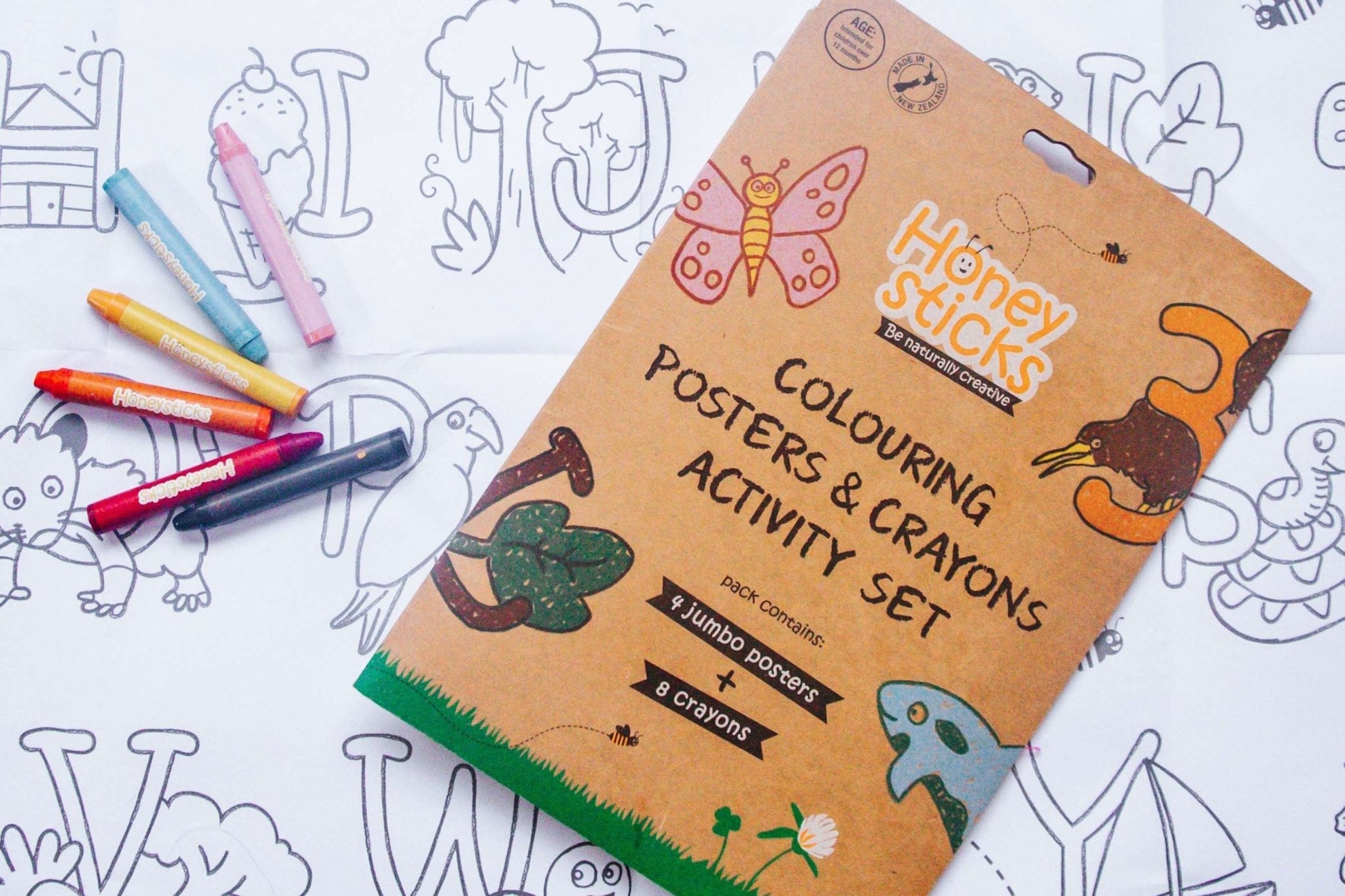 Jumbo Posters and Crayons Activity Set - Bitterroot Buzz Bees