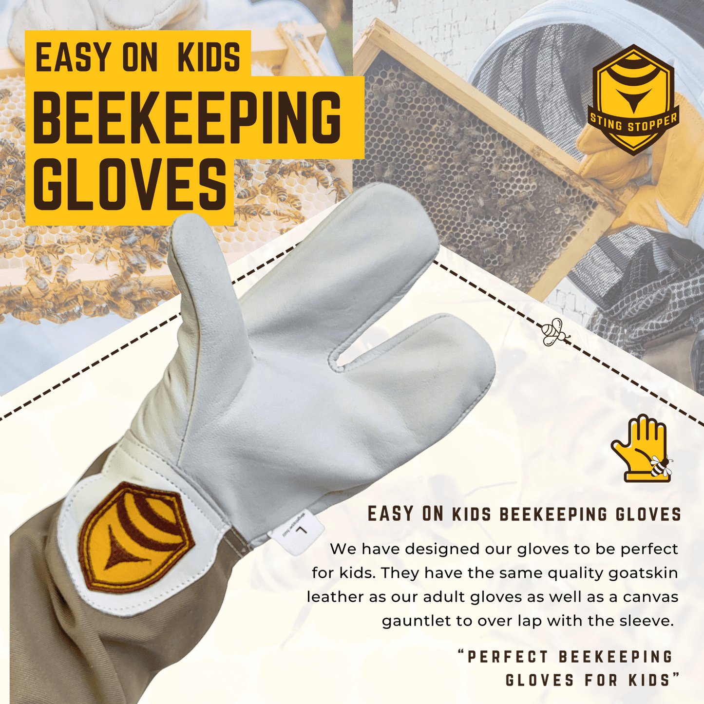 Kids Beekeeping Gloves - Bitterroot Buzz Bees