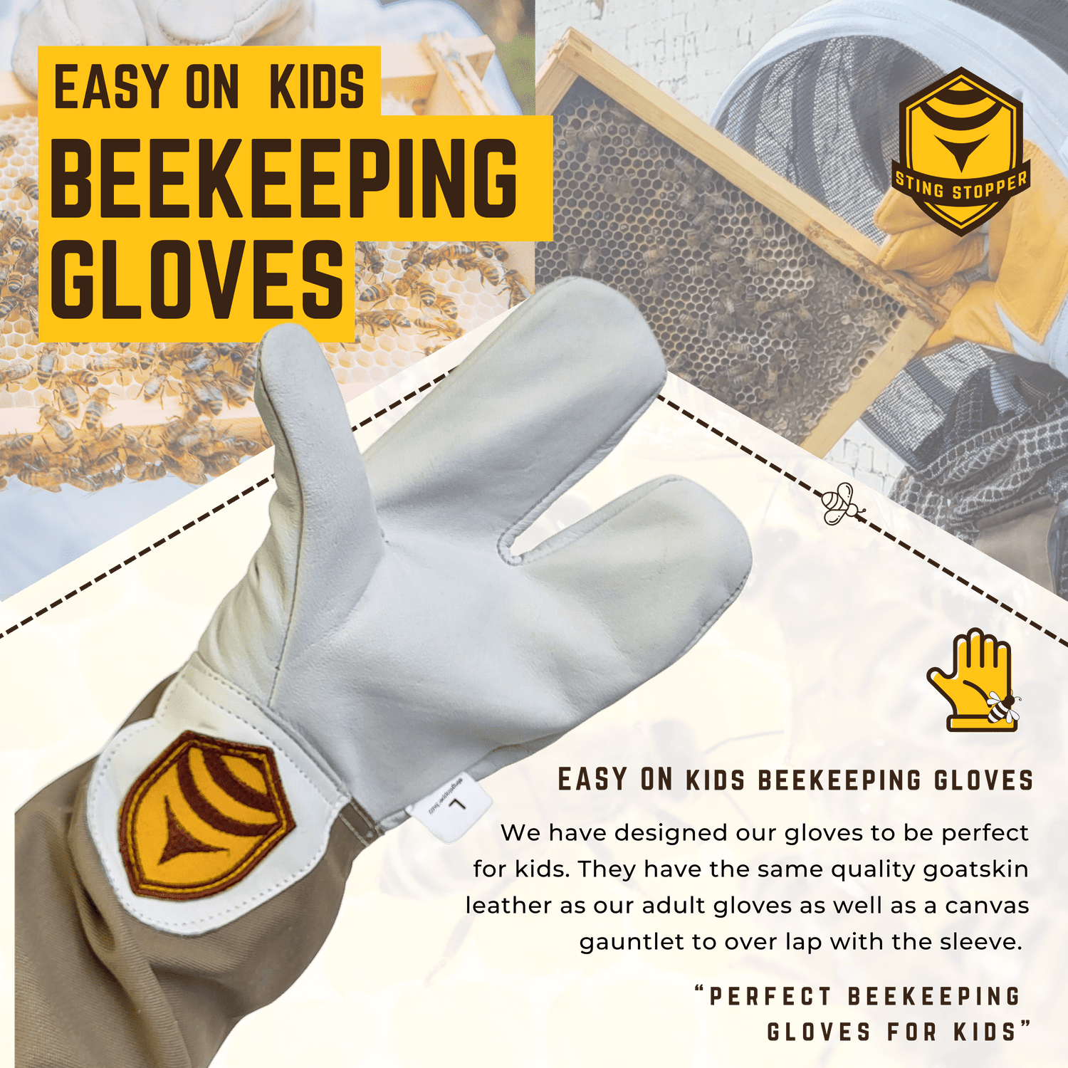 Kids Beekeeping Gloves - Bitterroot Buzz Bees