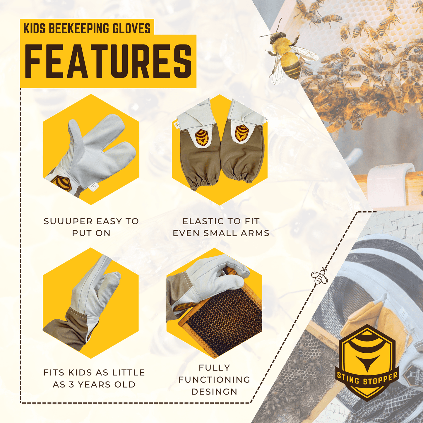 Kids Beekeeping Gloves - Bitterroot Buzz Bees