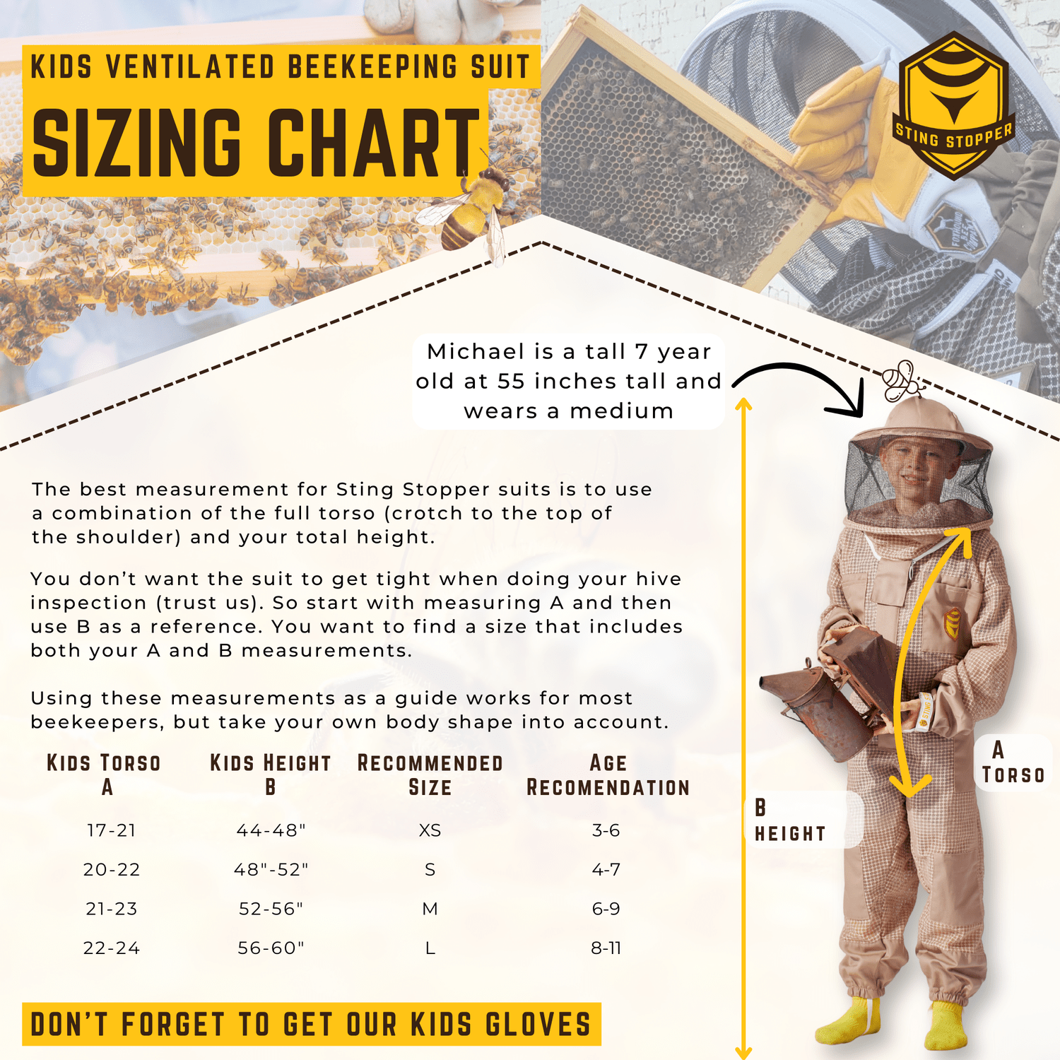 Kids Ventilated Beekeeping Suit - Bitterroot Buzz Bees