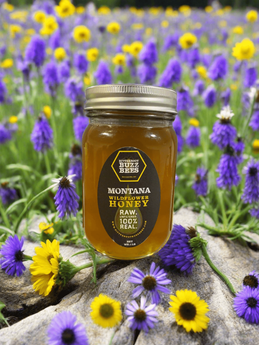 Montana Raw Wildflower Honey (Glass Jar) - Bitterroot Buzz Bees