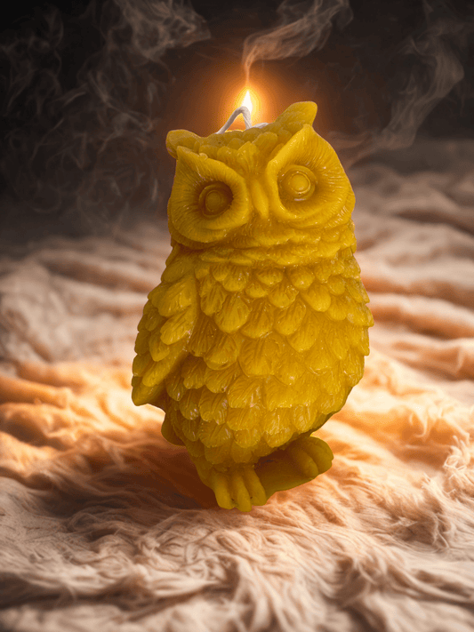 Owl Beeswax Candle - Bitterroot Buzz Bees