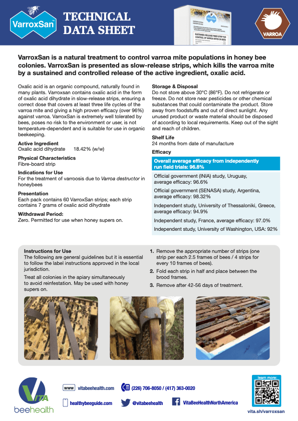 Oxalic acid strips for varroa mites - Bitterroot Buzz Bees
