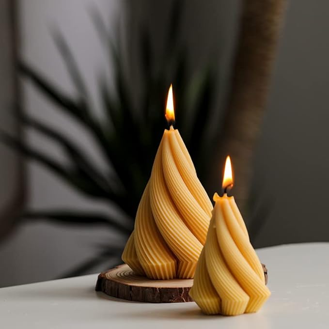 Spiral Cone Beeswax Candle - Bitterroot Buzz Bees