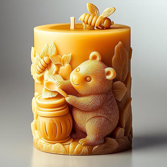 Tree Bear Beeswax Candle - Natural and Sustainable - Bitterroot Buzz Bees